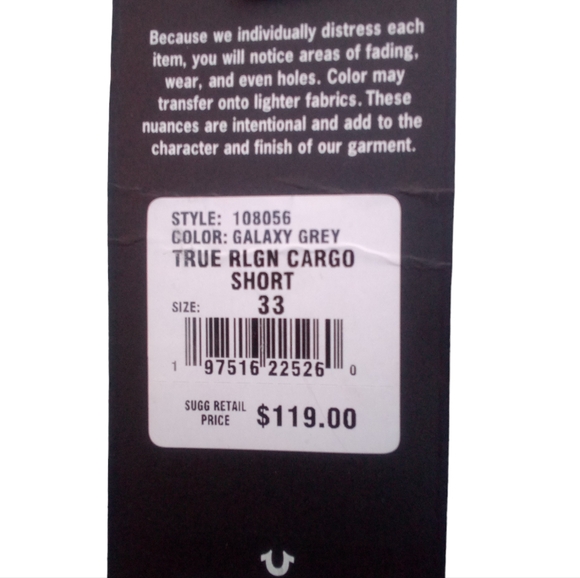 Mens True Religion Cargo Shorts Galaxy Gray - Picture 5 of 5